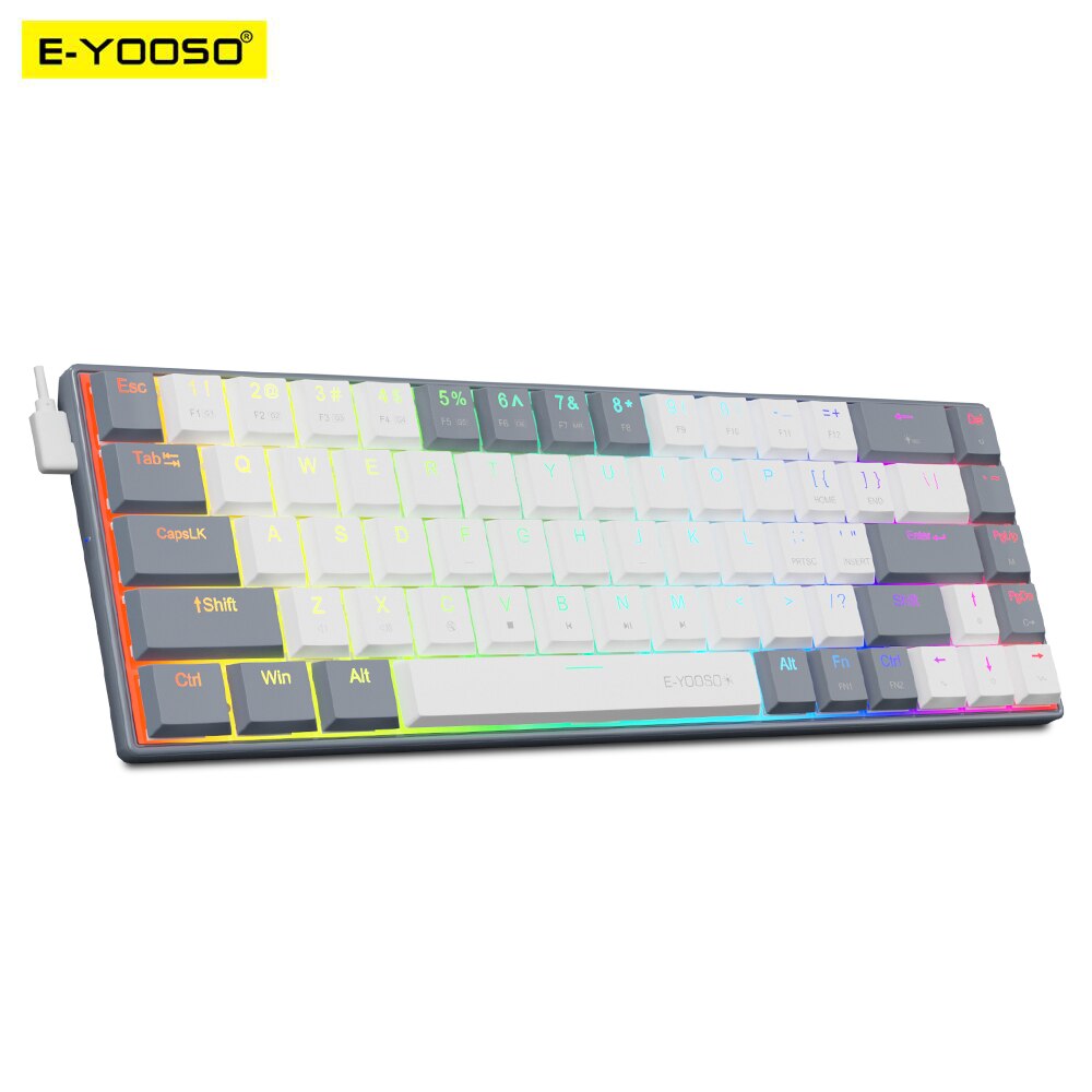Pc Gaming Pink - E-YOOSO A68 RGB Mini teclado mecánico
