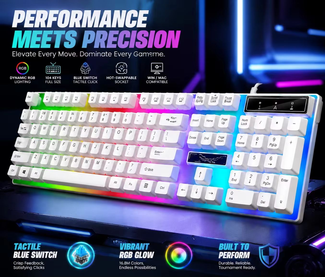 Pc Gaming Fullset - Teclado Mecánico para Juegos con Cable,