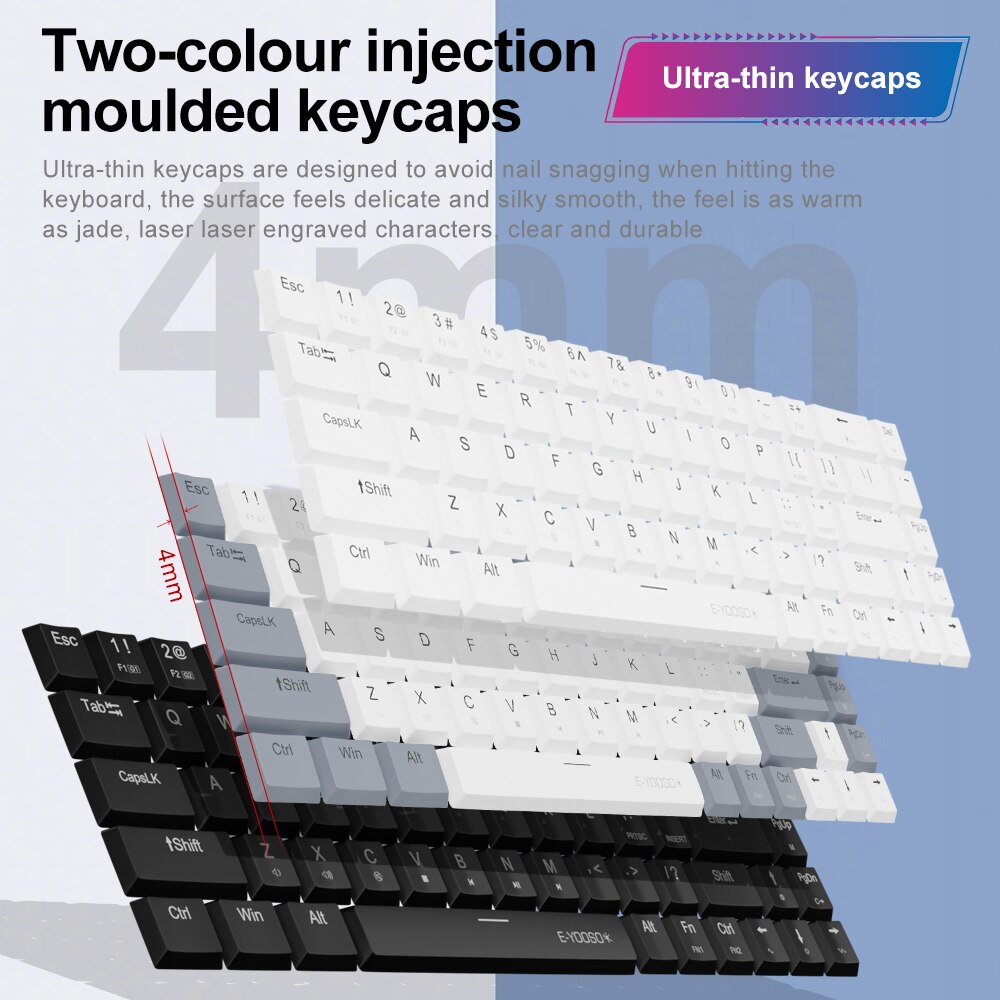 E-YOOSO A68 RGB Mini teclado m - Pc Gaming Pink reseña y precio