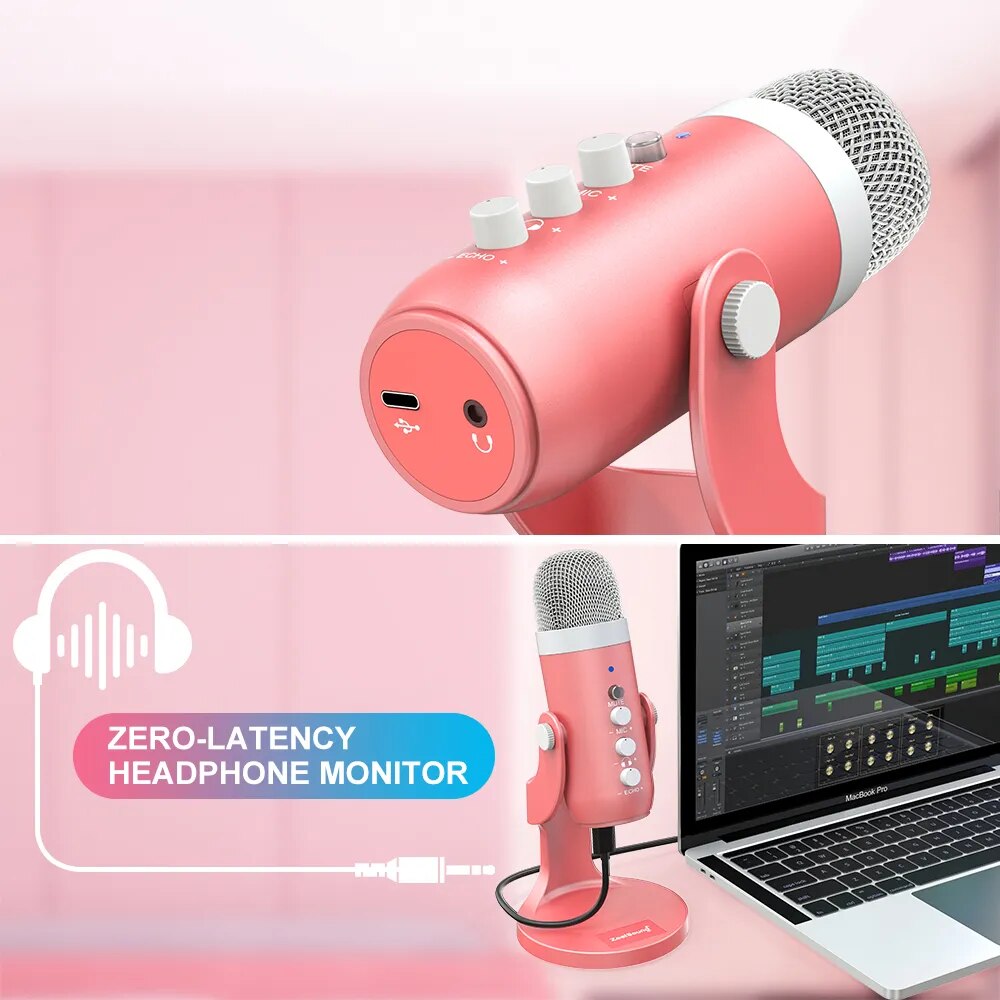 Haomuren-micrófono condensador - Pc Gaming Pink reseña y precio