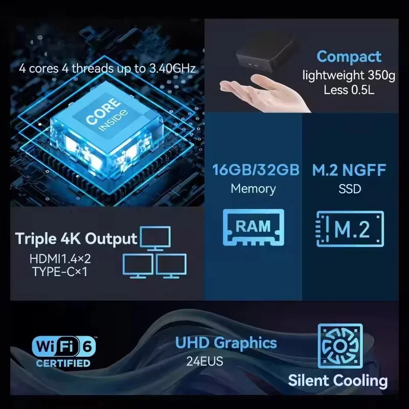 Mini PC Intel Core i3 6100 en  - Pc Gaming Intel reseña y precio